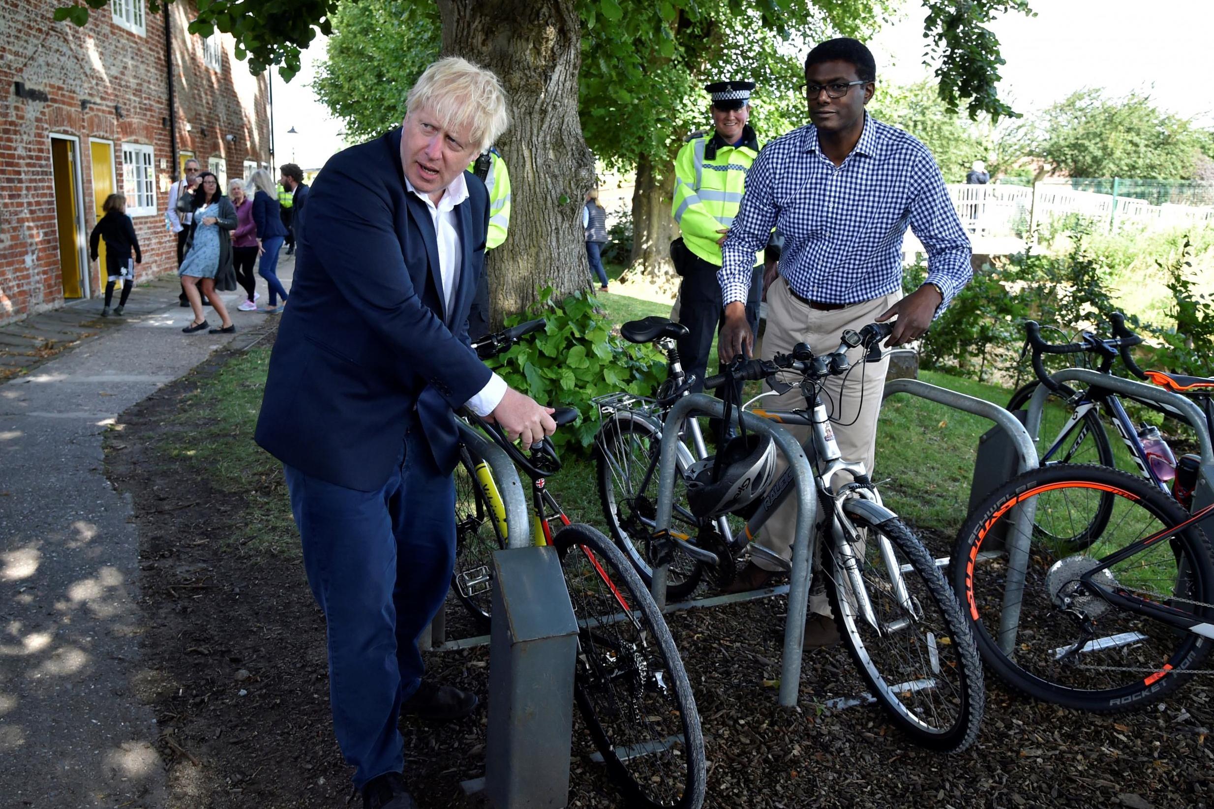 The PM at an event to launch his new cycling initiative