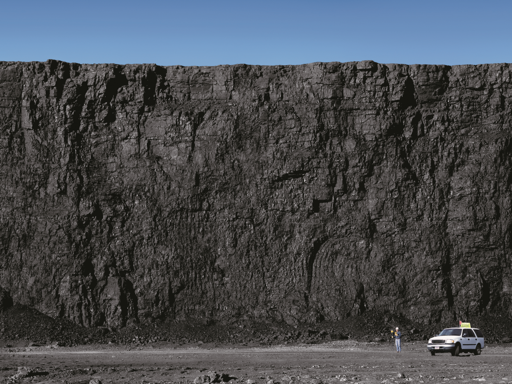 An 80 foot coal seam at the North Antelope Rochelle opencut coal mine