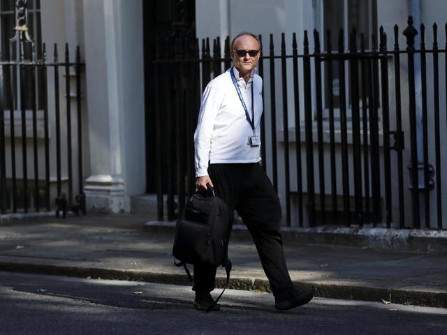 The special adviser arriving for a cabinet meeting on 21 July, the first since mid-March due to the pandemic