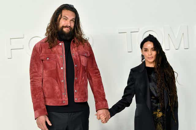 Jason Momoa and Lisa Bonet attend a fashion show on 7 February 2020 in Hollywood, California.