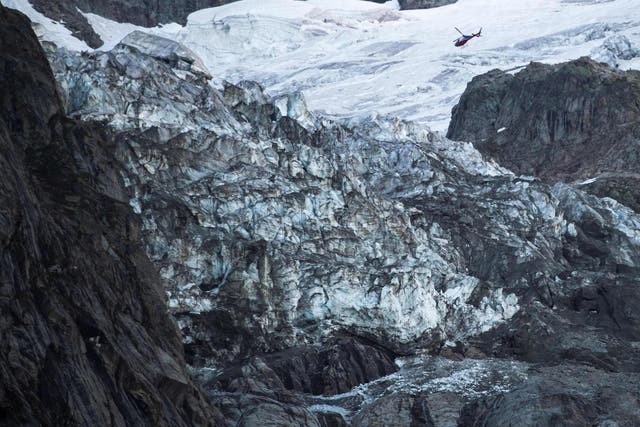 Several dozen people have been evacuated in northwestern Italy as a huge chunk of the glacier in the Mont Blanc massif threatens to break off due to high temperatures