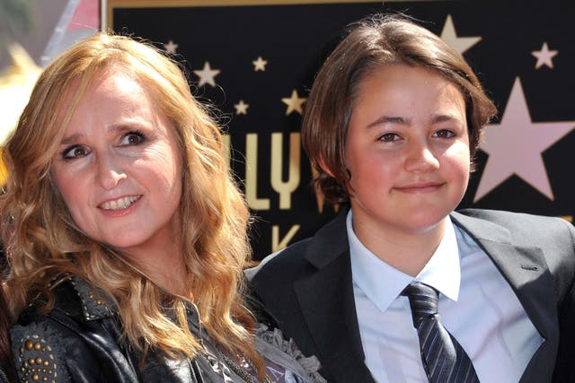 Melissa Etheridge with her son Beckett during her Walk of Fame ceremony on 27 September 2011 in Hollywood.