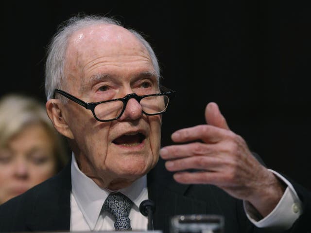 Former National Security Advisor Brent Scowcroft testifies during a Senate Armed Services Committee hearing on Capitol Hill, 21 January, 2015