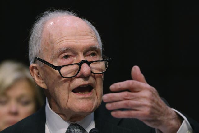 Former National Security Advisor Brent Scowcroft testifies during a Senate Armed Services Committee hearing on Capitol Hill, 21 January, 2015