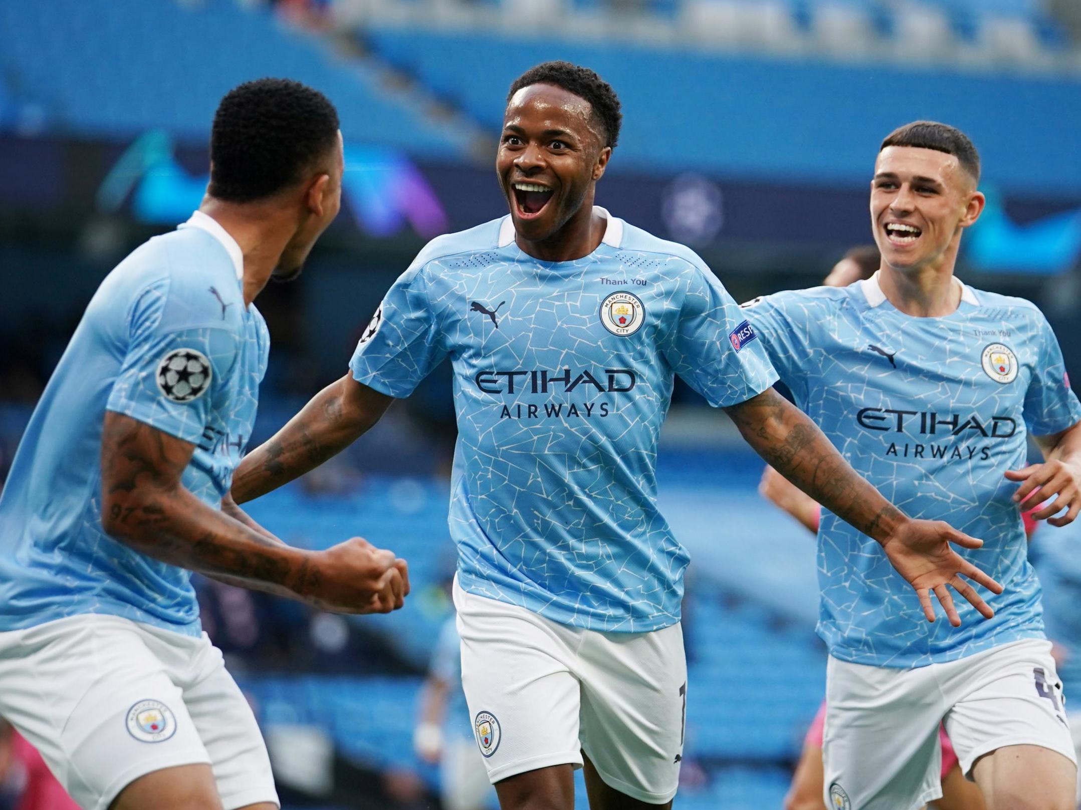 Manchester City's Raheem Sterling celebrates scoring