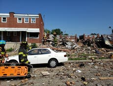 Aerial footage of Baltimore explosion shows zone of destruction
