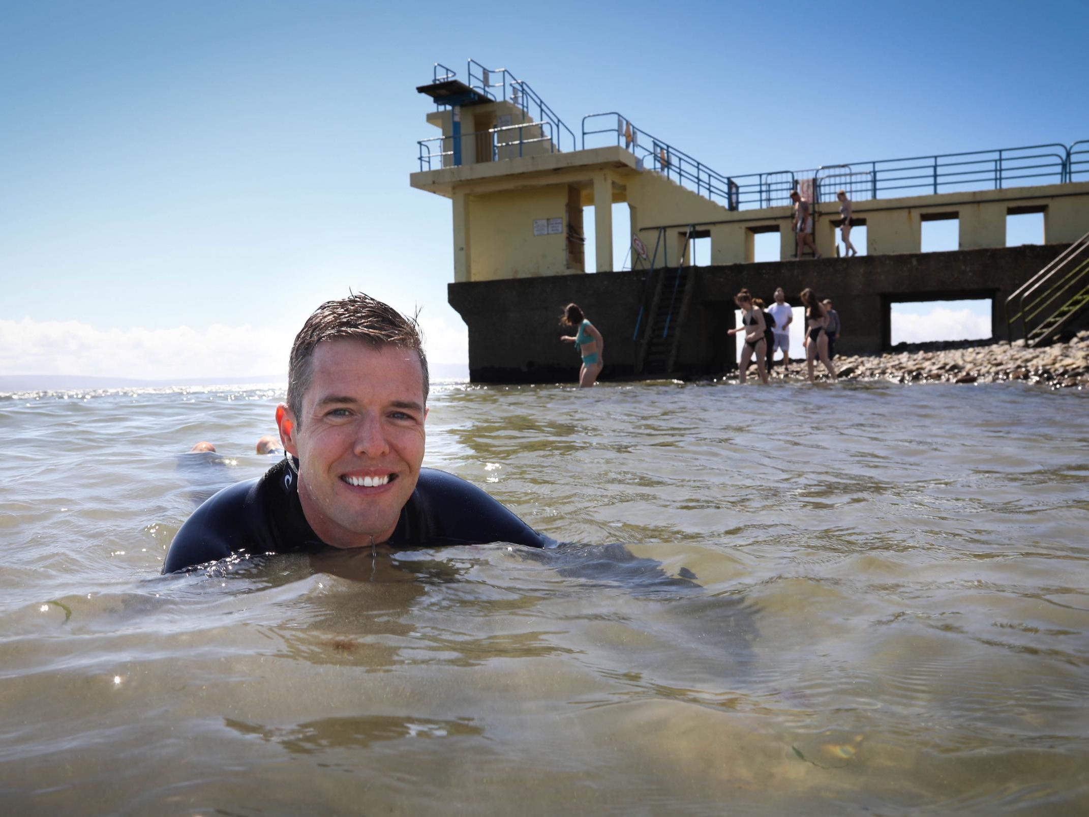 Dr Liam Burke, one of a team of researchers at NUI Galway who are studying whether recreational waters contain potentially deadly bacteria, is pictured at Blackrock, Salhill in Galway.