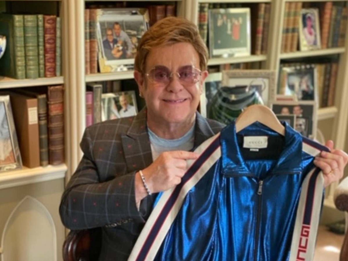 Grønland Supplement Gade Gucci tracksuit belonging to Sir Elton John expected to sell for thousands  at auction | The Independent | The Independent