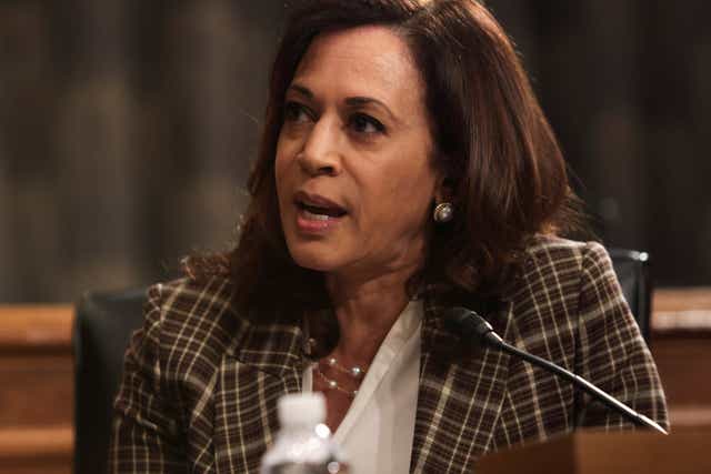 Kamala Harris speaks during a hearing before Senate Homeland Security and Governmental Affairs Committee on 6 August, 2020