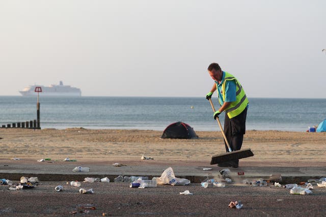 Councils across the south coast have had to organise litter picks after the heatwave daytrippers left
