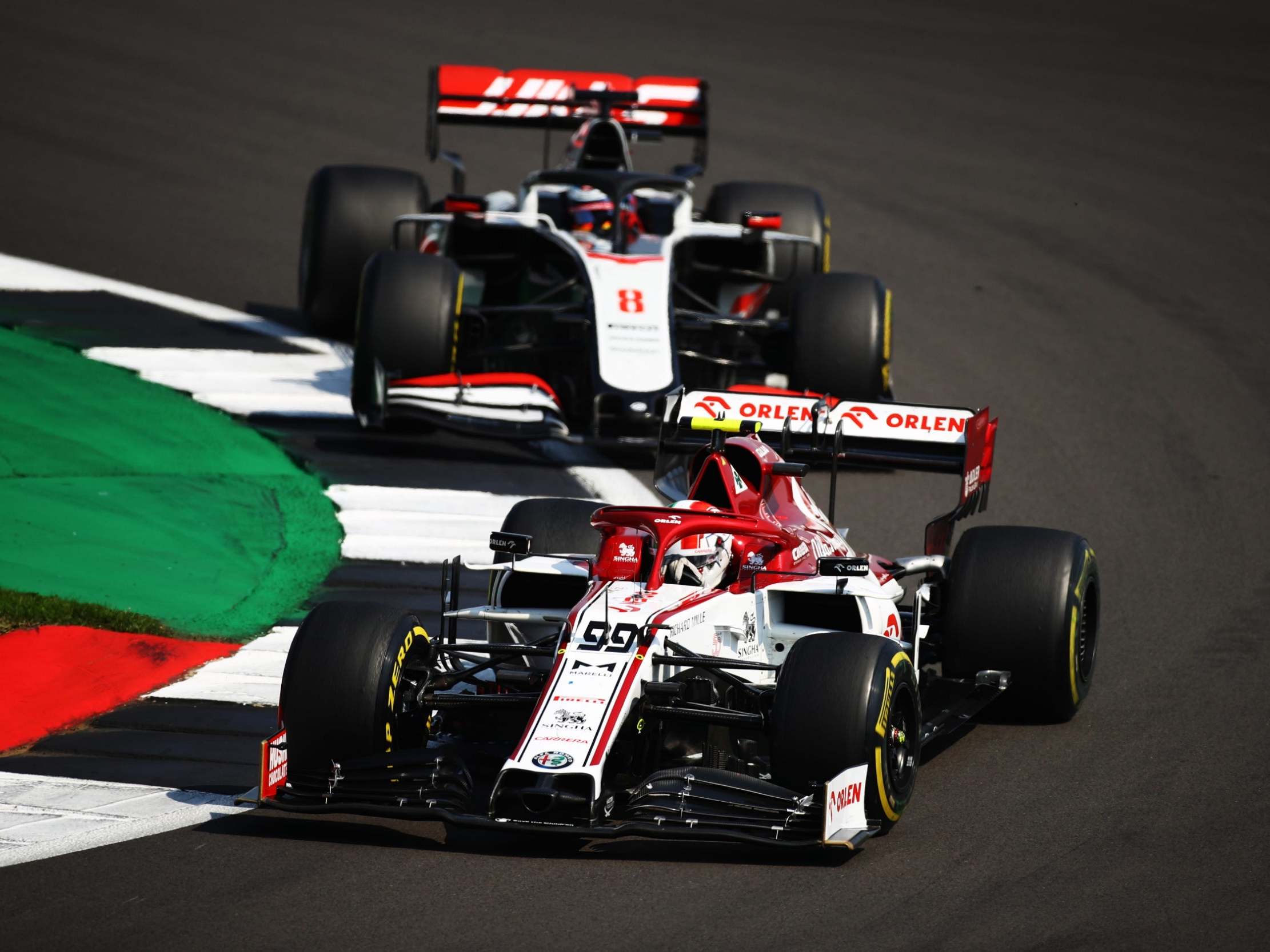 Romain Grosjean (back) drove impressively in both qualifying and race for a solid weekend