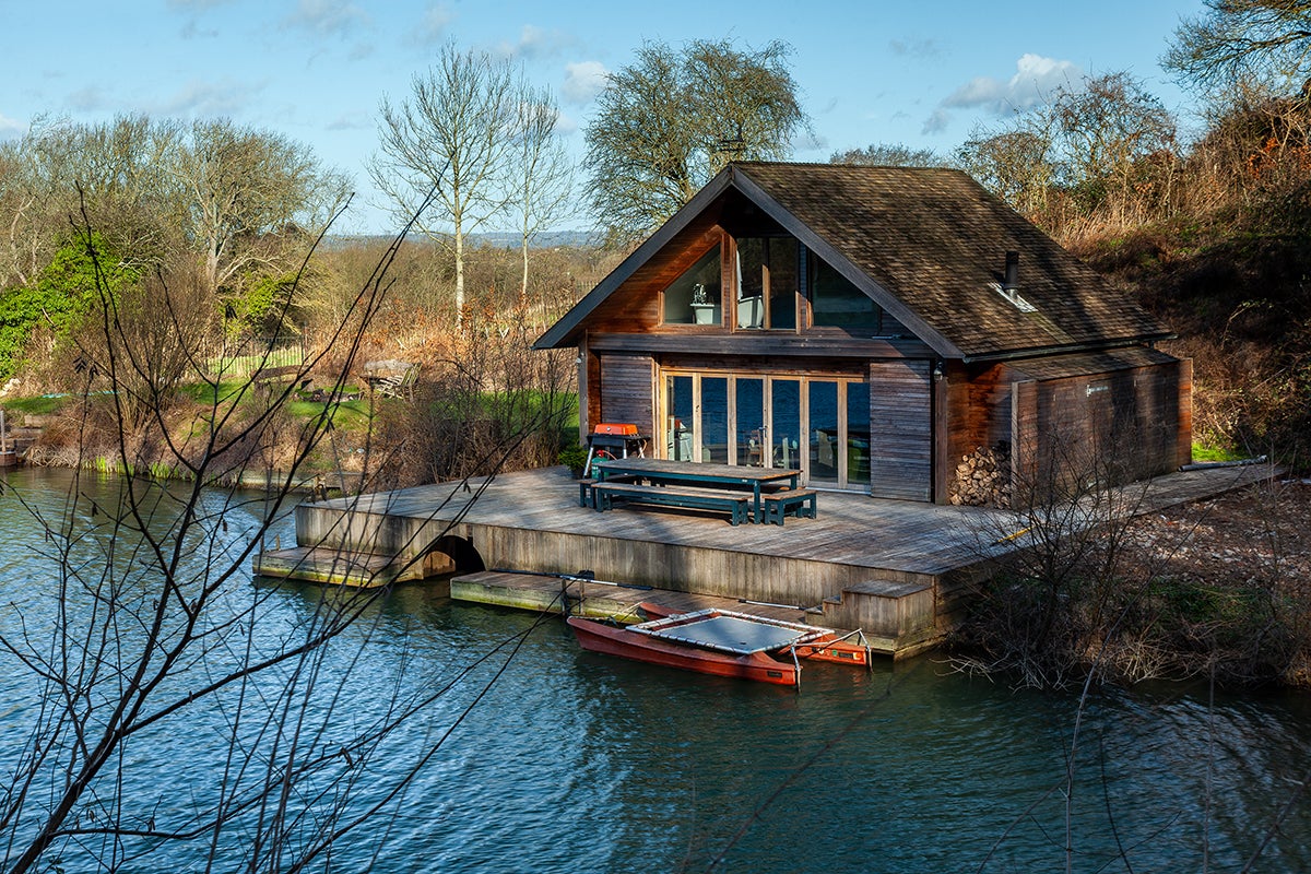 Ditchling Cabin has its own private lake