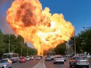 Huge explosion rips through gas station in Russia
