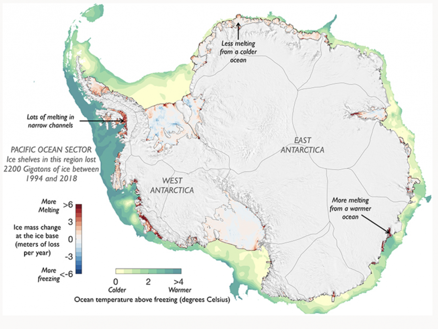 Antarctica’s ice-shelf melting over the past quarter of a century