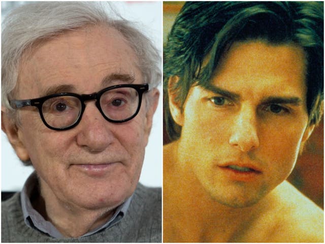 Woody Allen in 2019, and Tom Cruise in 'Eyes Wide Shut'