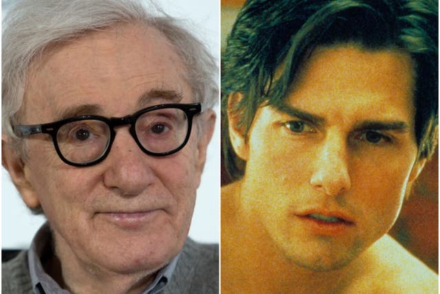 Woody Allen in 2019, and Tom Cruise in 'Eyes Wide Shut'