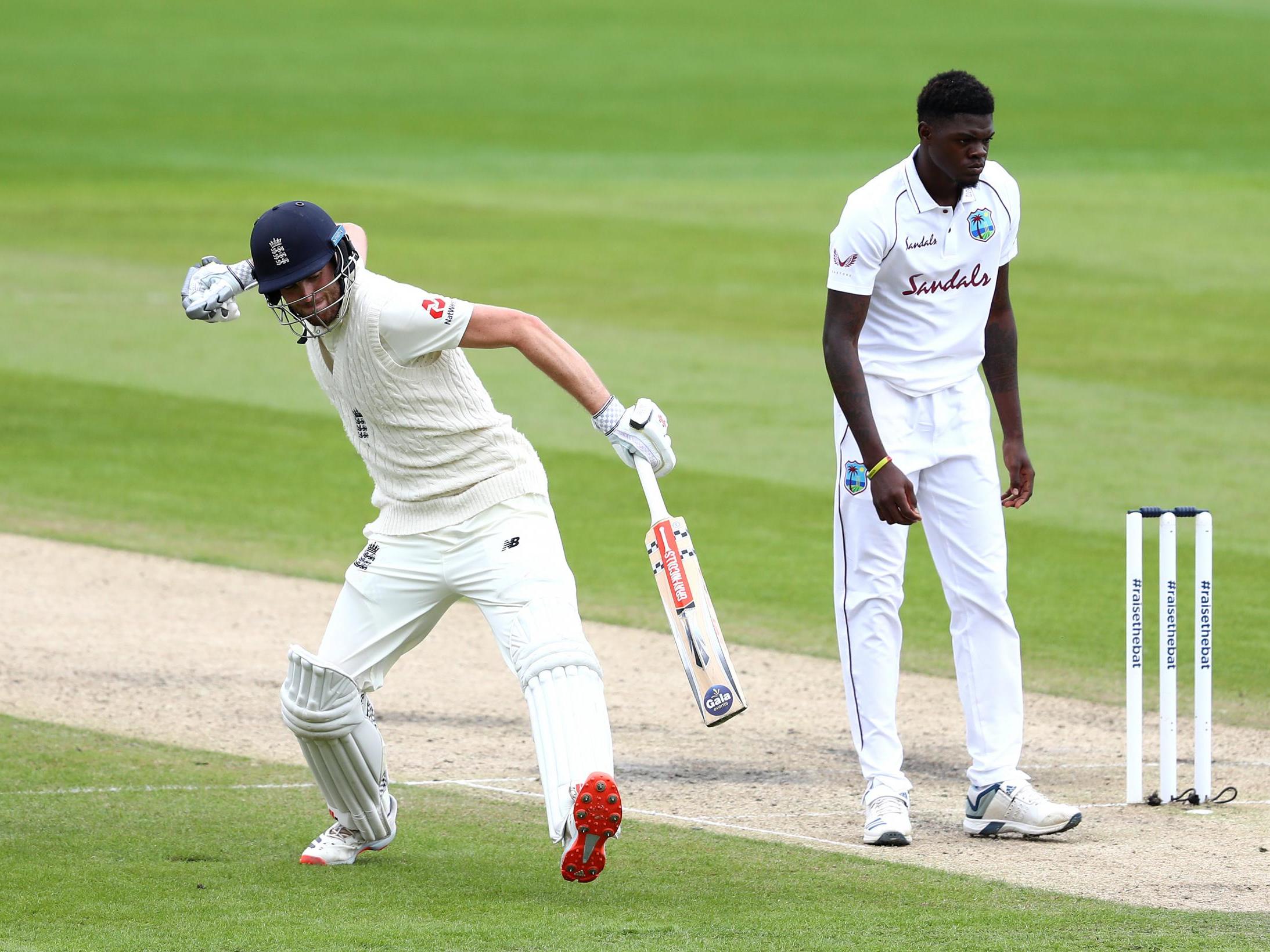 Sibley celebrates his century against the West Indies