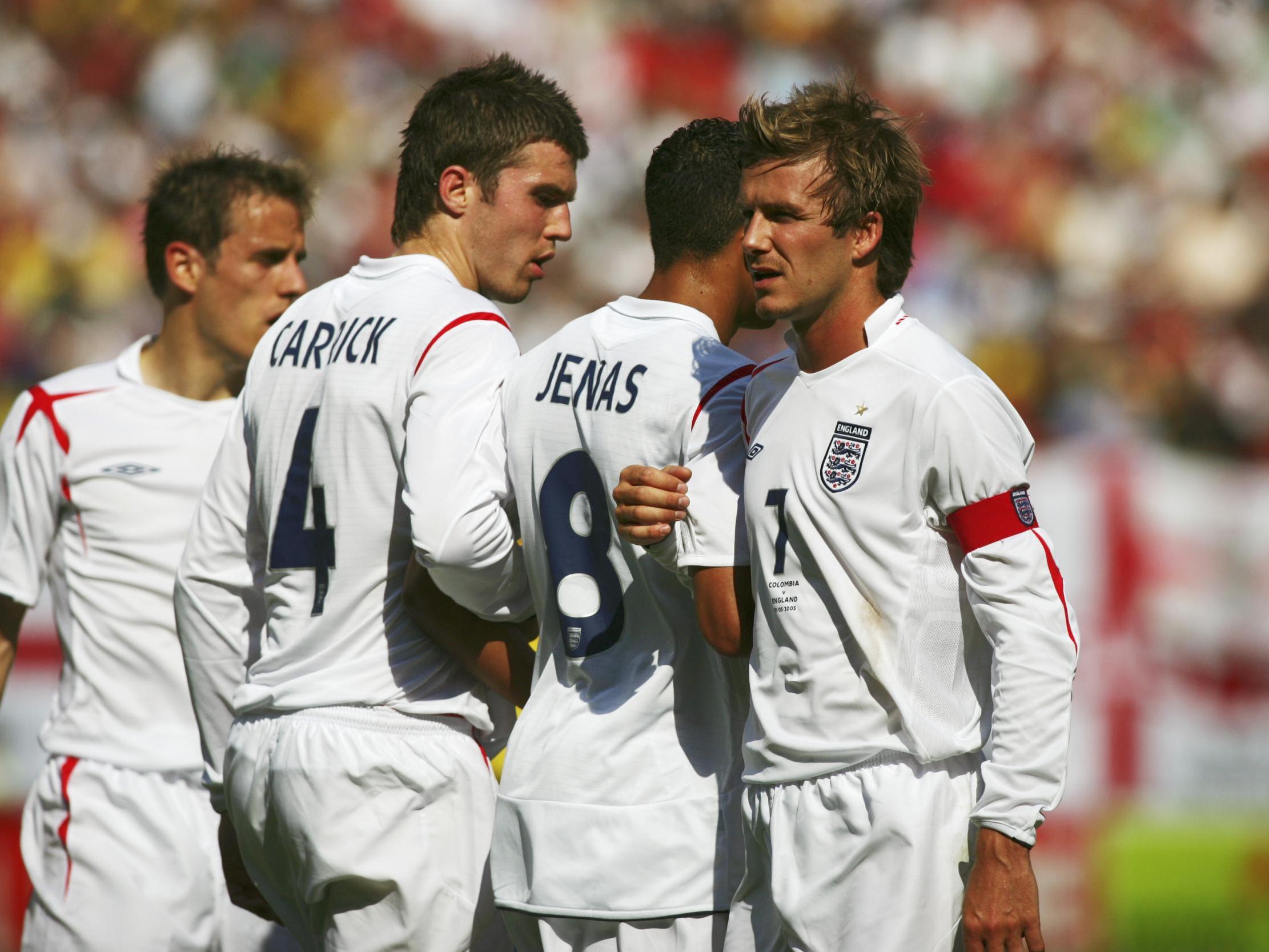 Jermaine Jenas lines up for England in 2005