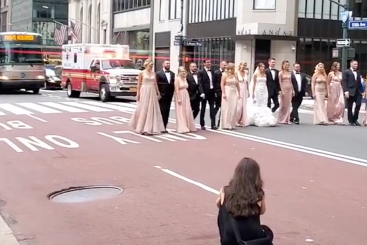 New York public transport agency calls out wedding party for blocking bus lane during street photo shoot