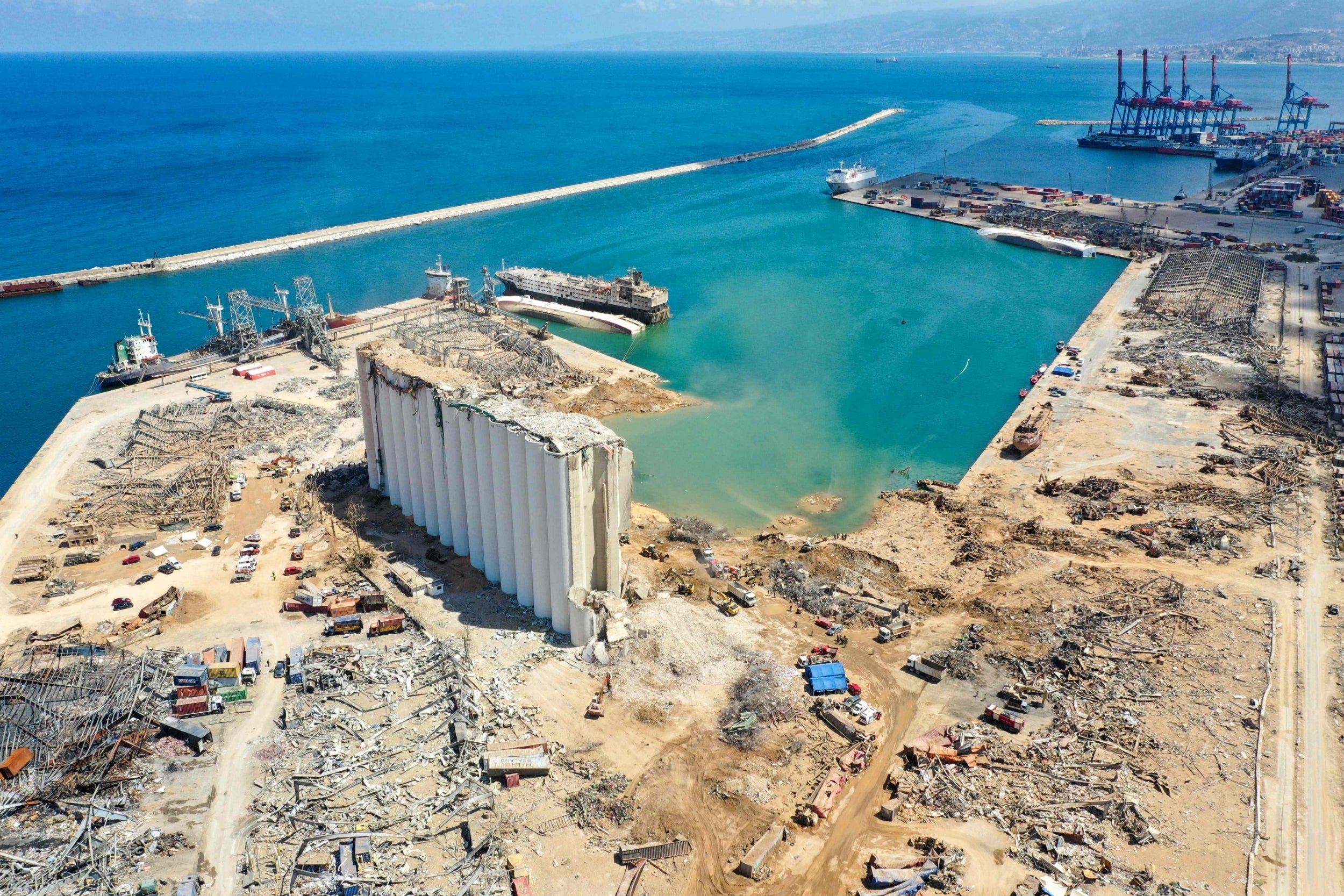 A general view of the port of Beirut