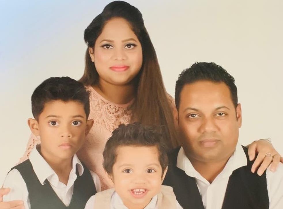 Janibush Piyash (right), 35, his wife Meher and their sons, Jarir and Ayaan, are having to share one bedroom in a shared house after Janibush was accused of cheating in a Toeic English language test – an allegation he vehemently denies
