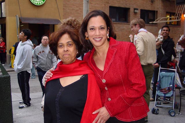 A 2007 photo shows Kamala Harris with her mother, Shyamala, at a Chinese New Year parade