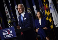 Biden says Trump has problem with ‘strong women’ such as Kamala Harris