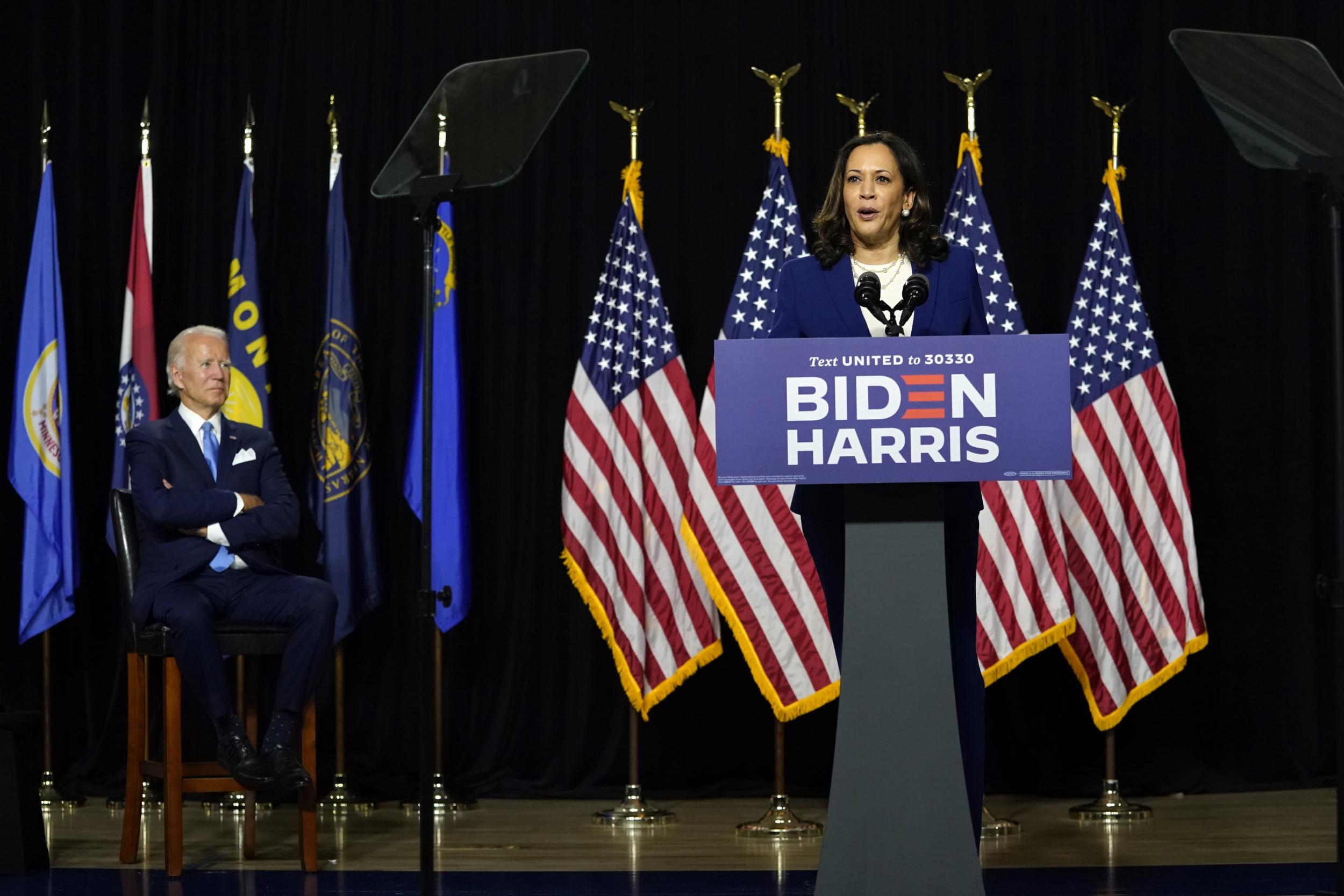 Kamala Harris news - Senator pays tribute to Beau after Joe Biden gives rousing speech taking aim at Trump