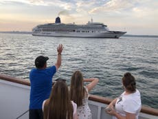 Cruise ships stalled by coronavirus have become tourist attractions in Poole