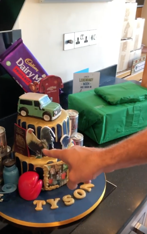 Tyson Fury is given a bespoke birthday cake