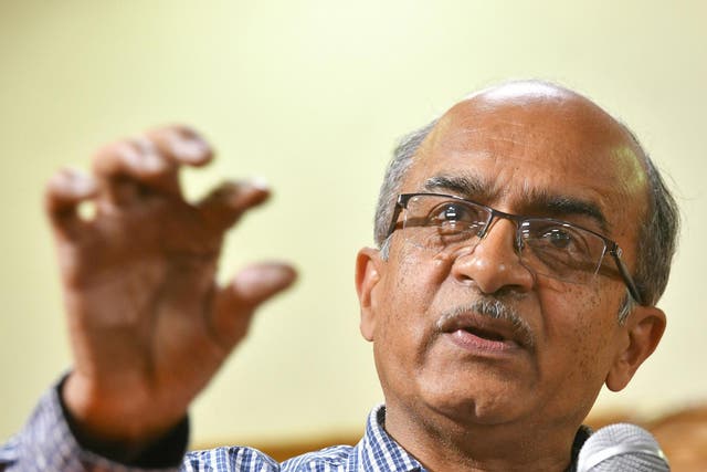 Prashant Bhushan pictured in 2019. He now faces six months in prison