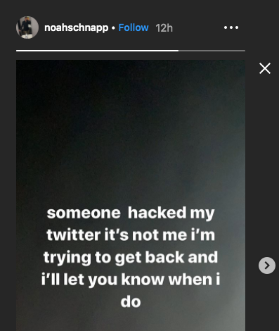 Noah Schnapp alerted his instagram followers to the Twitter hack