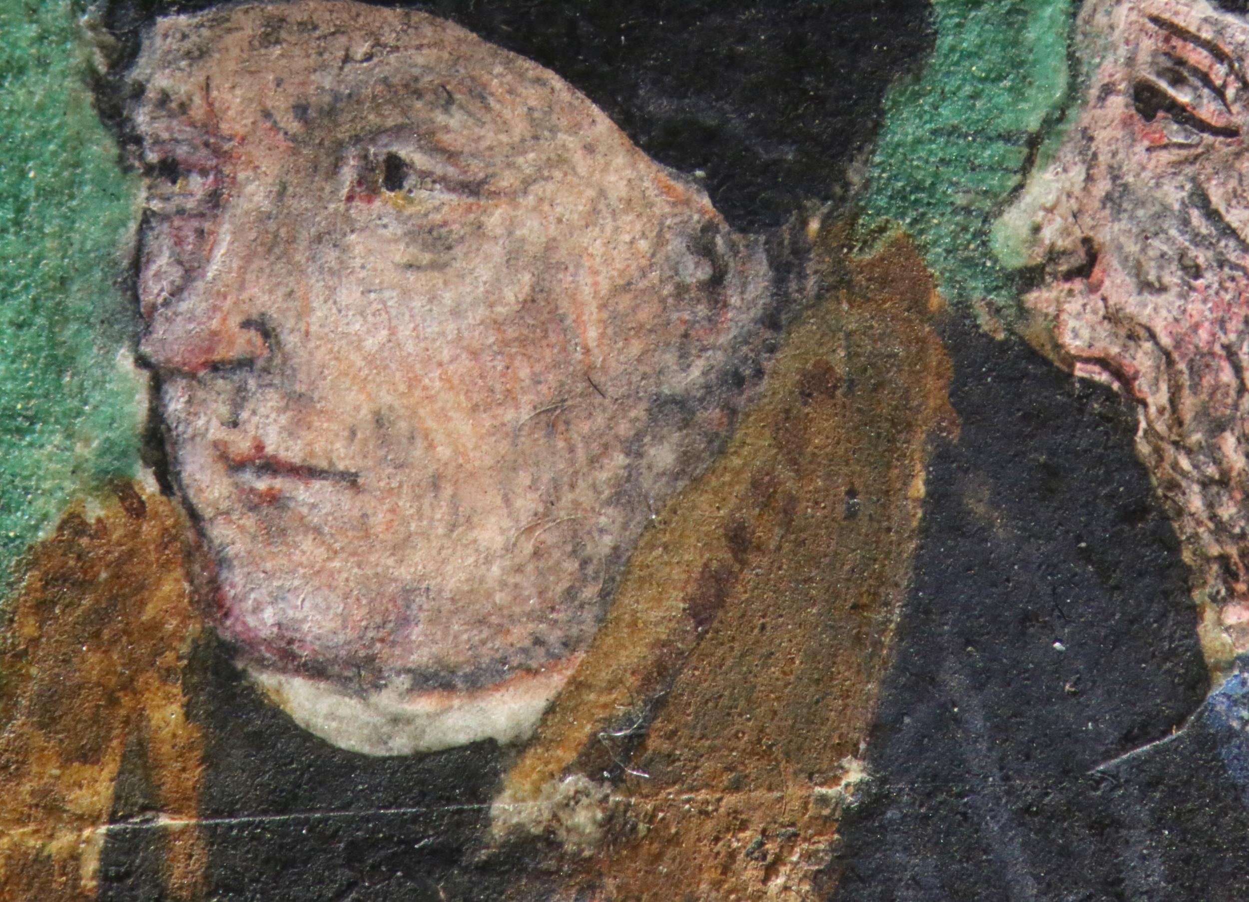 The edges of Cromwell’s portrait are barely noticeable but reveal it was painted separately and glued on to the vellum page