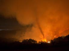 Rare fire tornado forms from California blazes