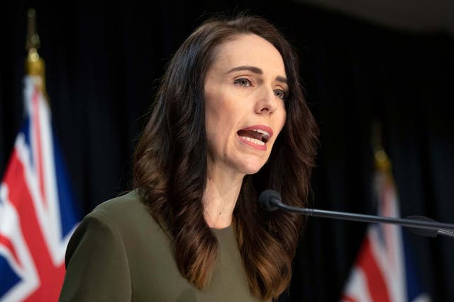 Jacinda Ardern during a press conference on Monday