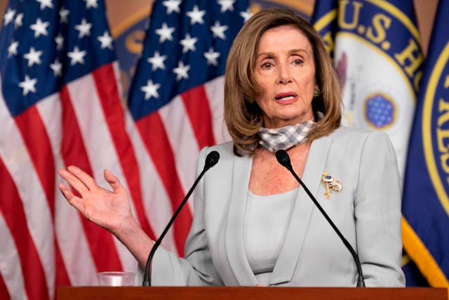 Nancy Pelosi defended the US Postal Service at her weekly press briefing