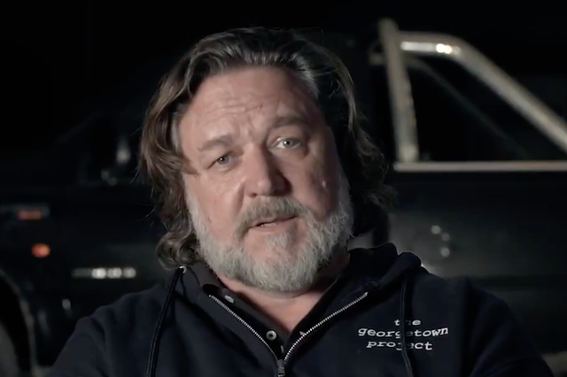 Russell Crowe in a promotional video for his new film 'Unhinged'
