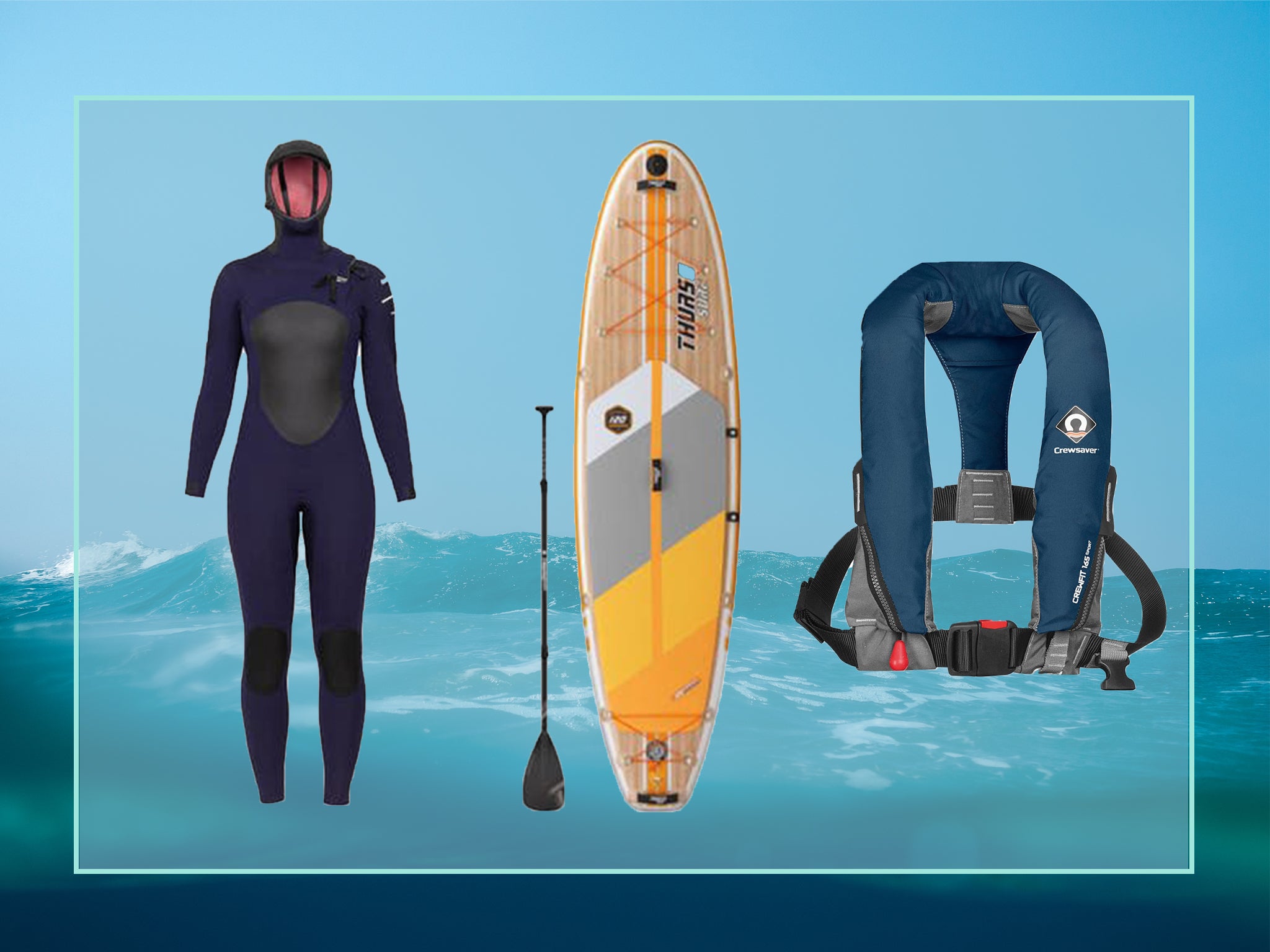 Get kitted out for a watersports staycation with life jackets, wetsuits, paddle boards and more