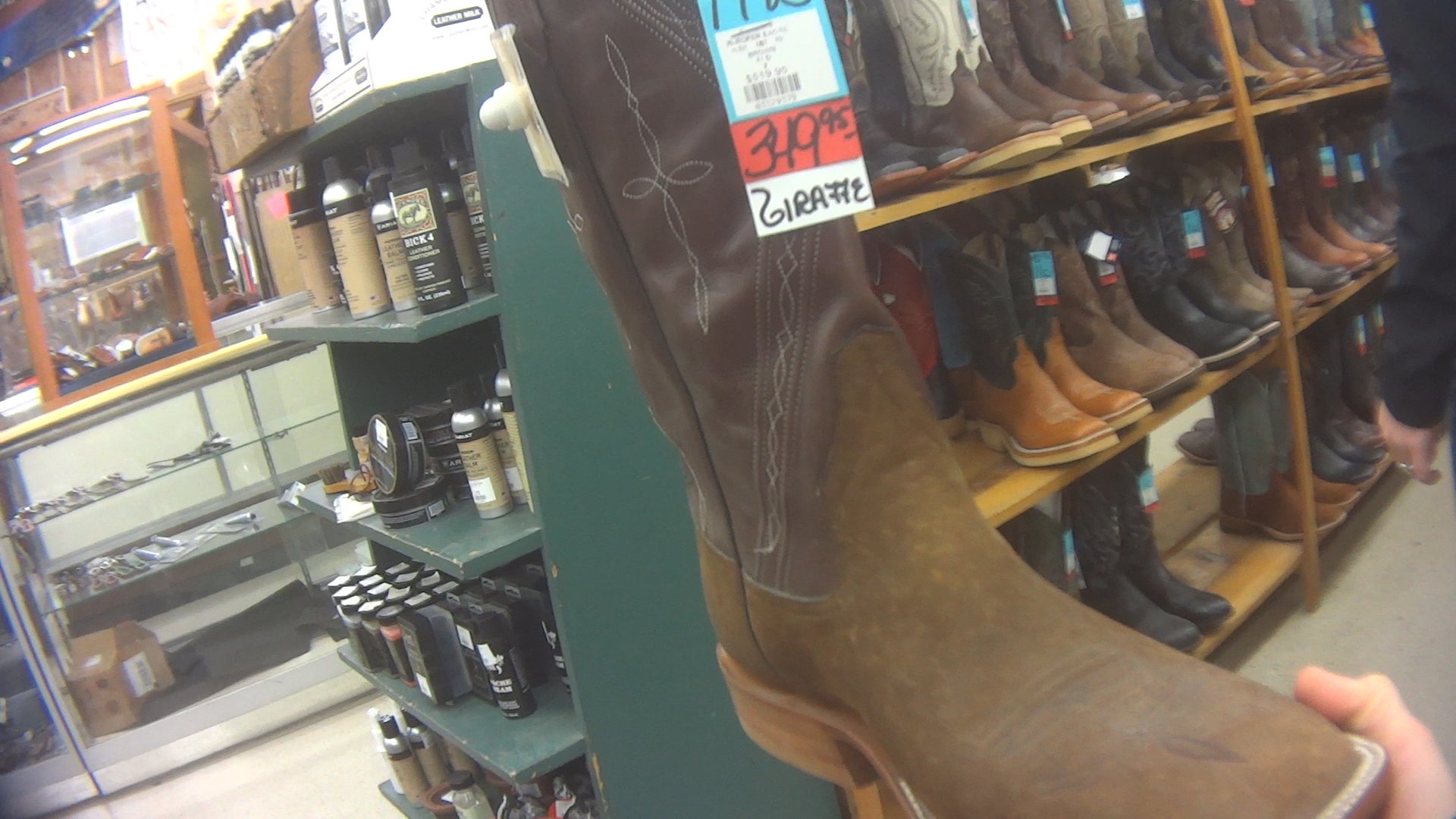 Giraffe-hide cowboy boots for sale in Texas