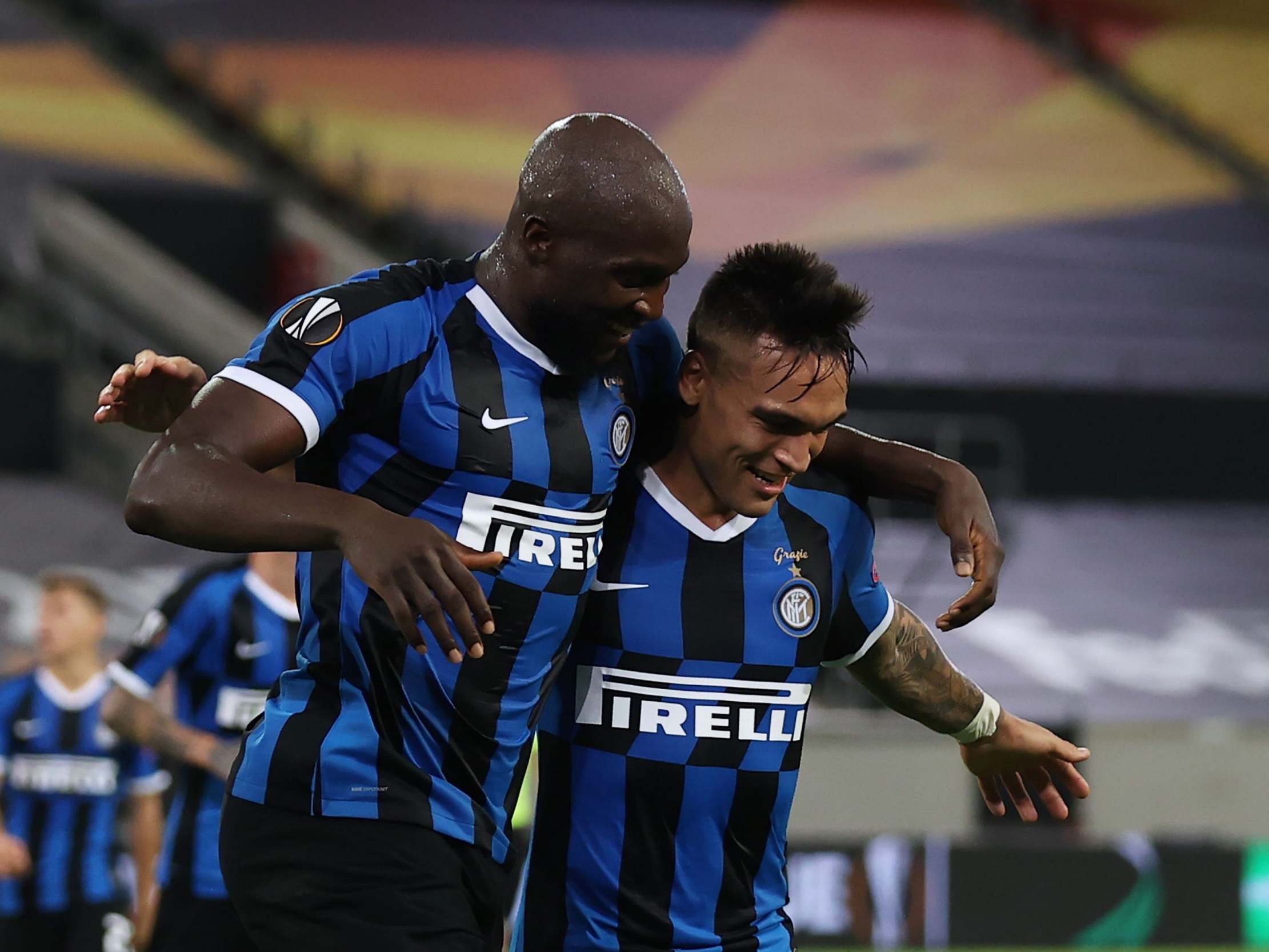 Lautaro Martinez (right) believes Inter Milan are ready for 'great things' after reaching the Europa League final
