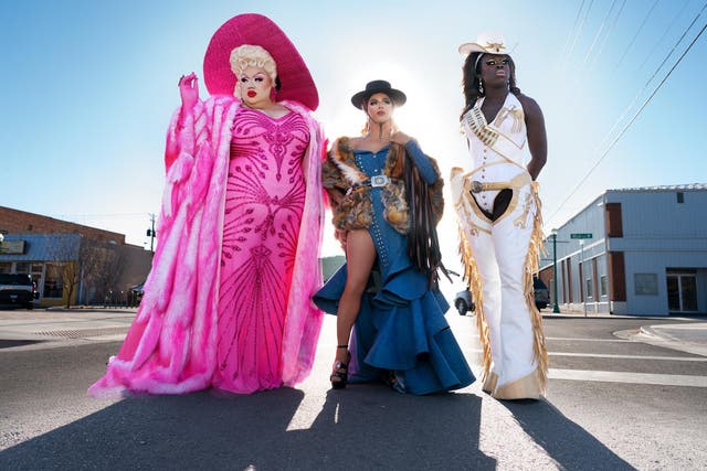 From left: drag queens Eureka O’Hara, Shangela Laquifa Wadley and Bob the Drag Queen on ‘We’re Here’