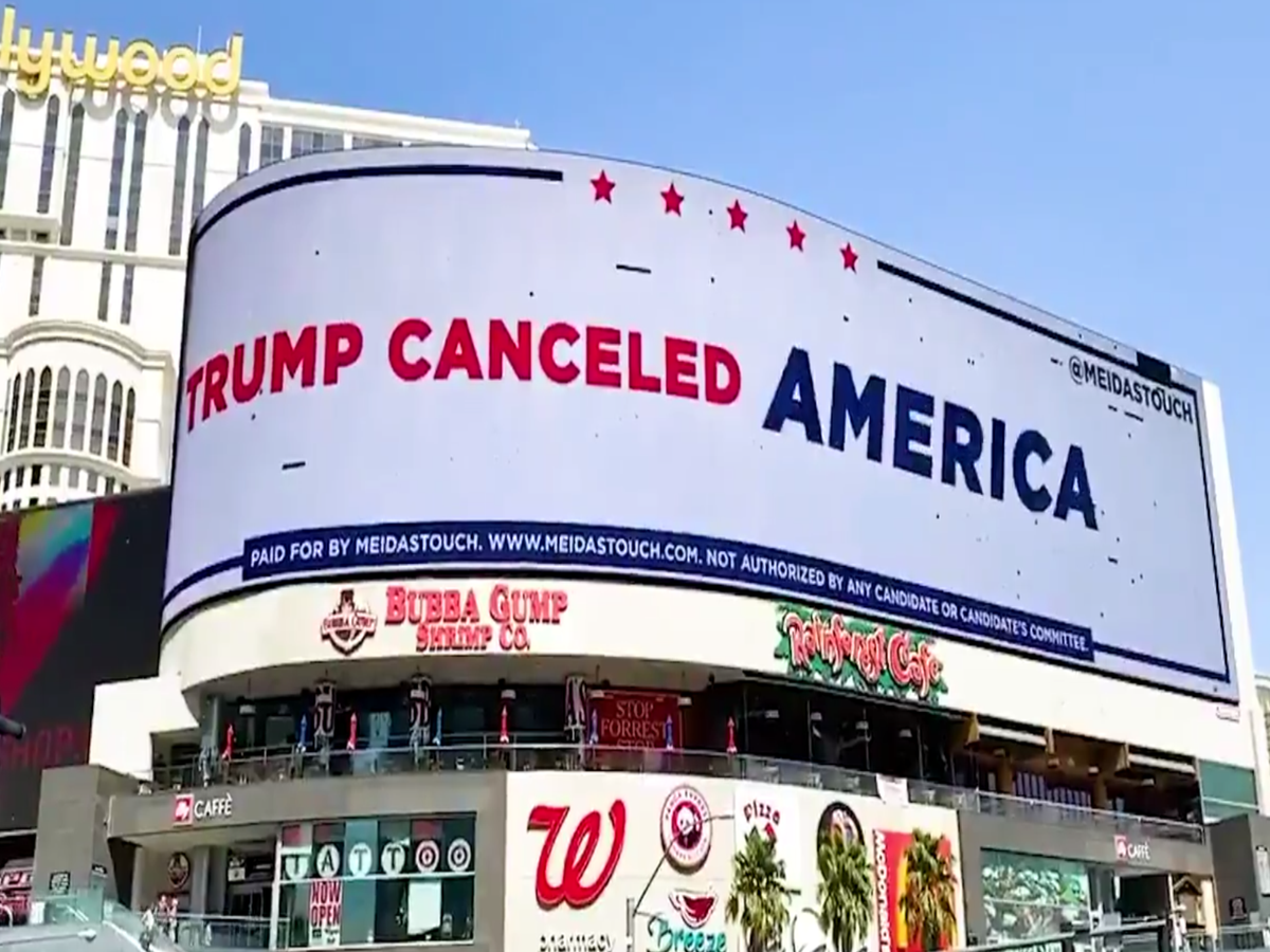 Group which bought MAGA2020 domain name trolls Trump with giant mocking ad in Las Vegas