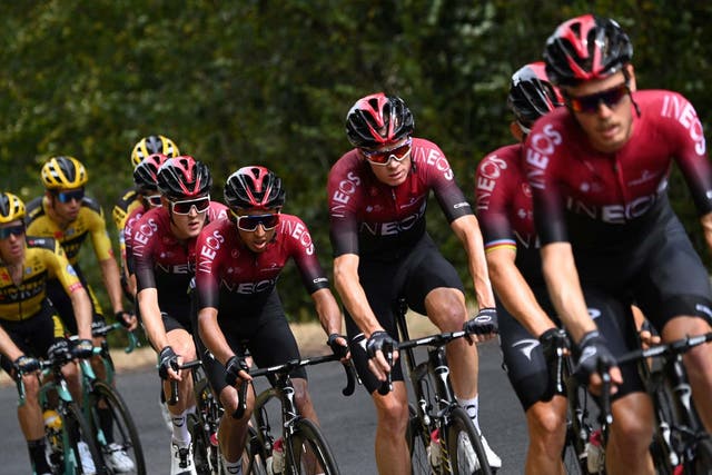 Chris Froome, centre, will make way as Egan Bernal, centre left, leads the Tour