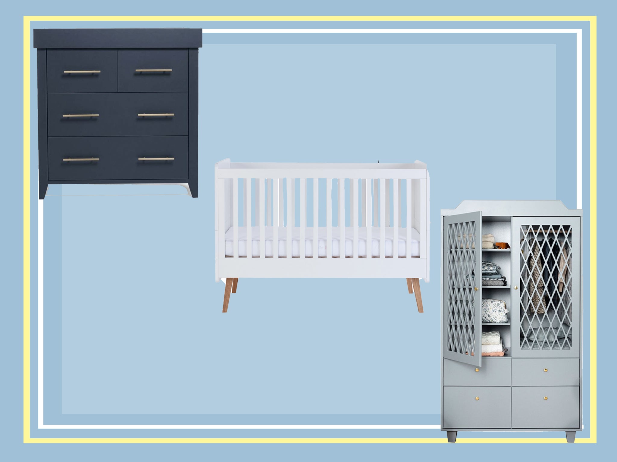 baby wardrobe and drawers set
