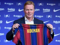 Barcelona appoint former player Koeman as manager on two-year deal