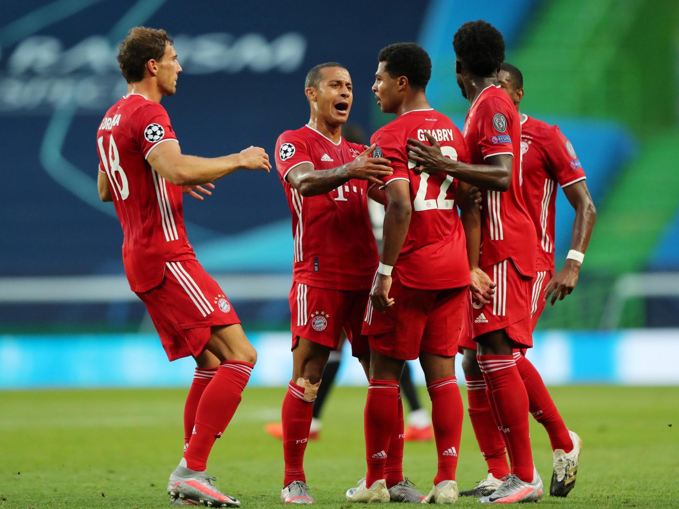 Bayern Munich's Serge Gnabry celebrates scoring