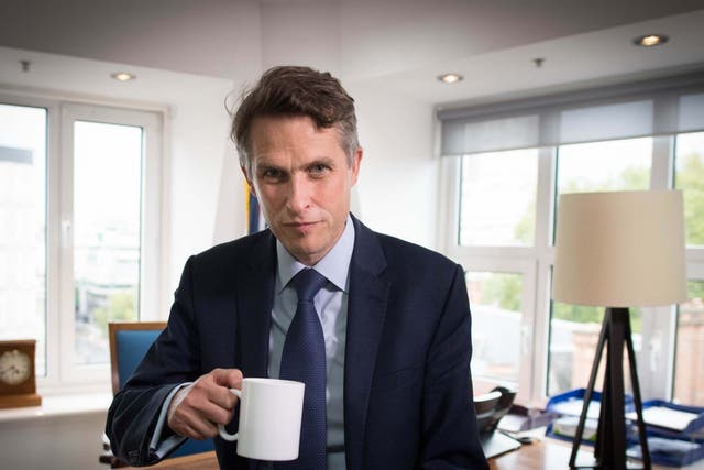Secretary of State for Education Gavin Williamson in his office at the Department of Education in Westminster, London