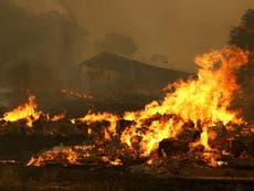 Pilot killed as wildfires and thunderstorms engulf California amid sweltering heatwave