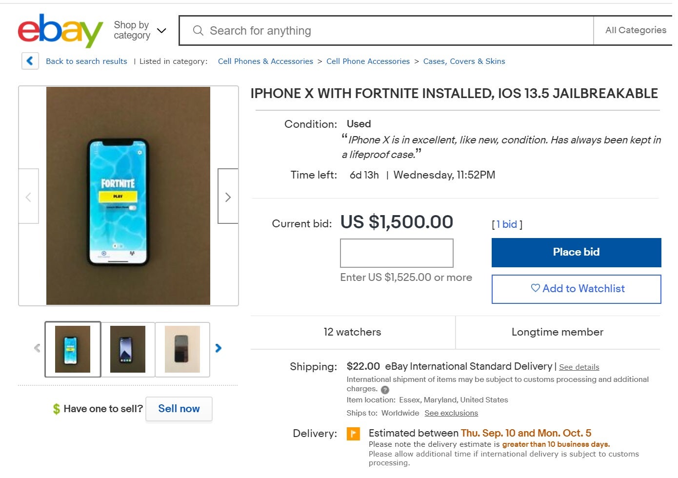 There are dozens of eBay listings for pre-owned iPhones with Fortnite installed
