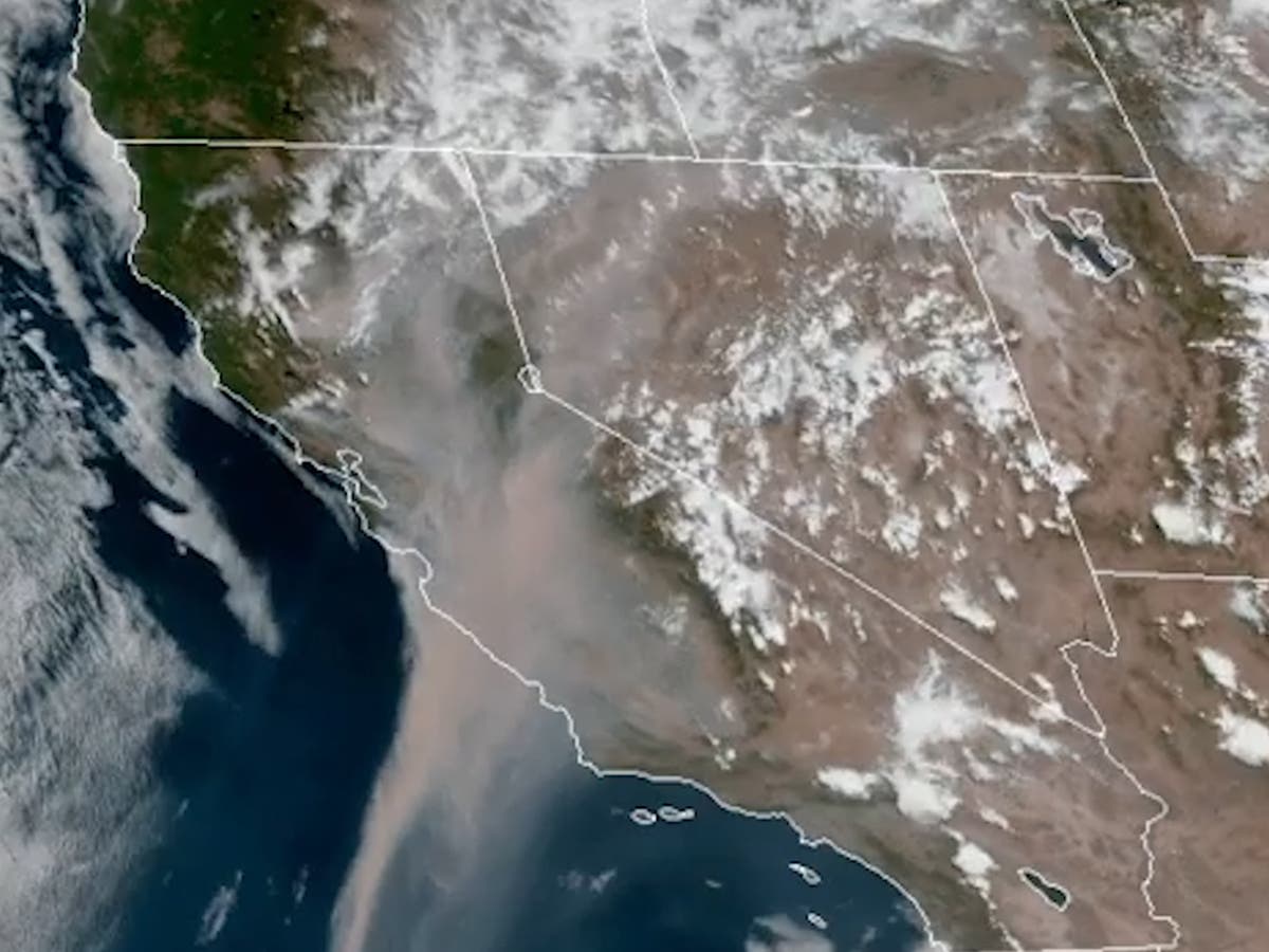 Real Time Satellite Smoke Map California Wildfires: Smoke Seen Billowing Across State In Satellite  Footage | The Independent | The Independent